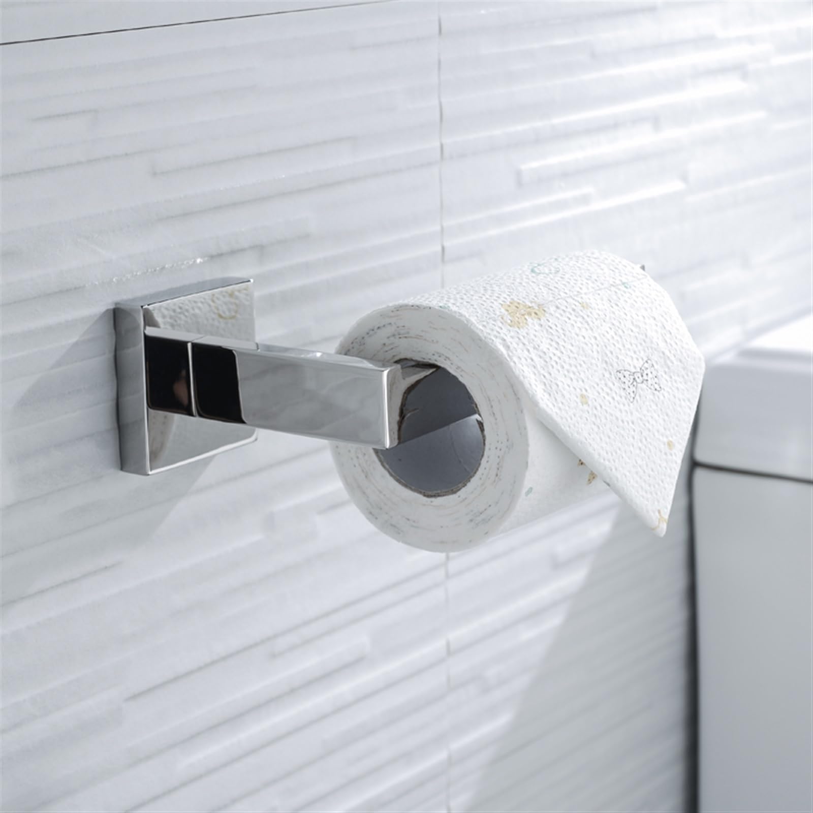 Stały uchwyt na papier toaletowy, Stainless Steel Wall Mounted Toilet Paper Holder for Bathroom and Kitchen(1 Pcs)
