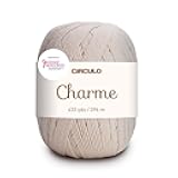Circulo Charme Cotton Yarn for Crochet & Knitting, Mercerized Cotton - Natural, 5.3 oz, 433 yds Sport