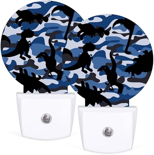 Juego de 2 luces nocturnas de dinosaurio de camuflaje para enchufar a la pared, con sensor automático del anochecer al amanecer, lámparas LED de disponible en Yaxa Venezuela