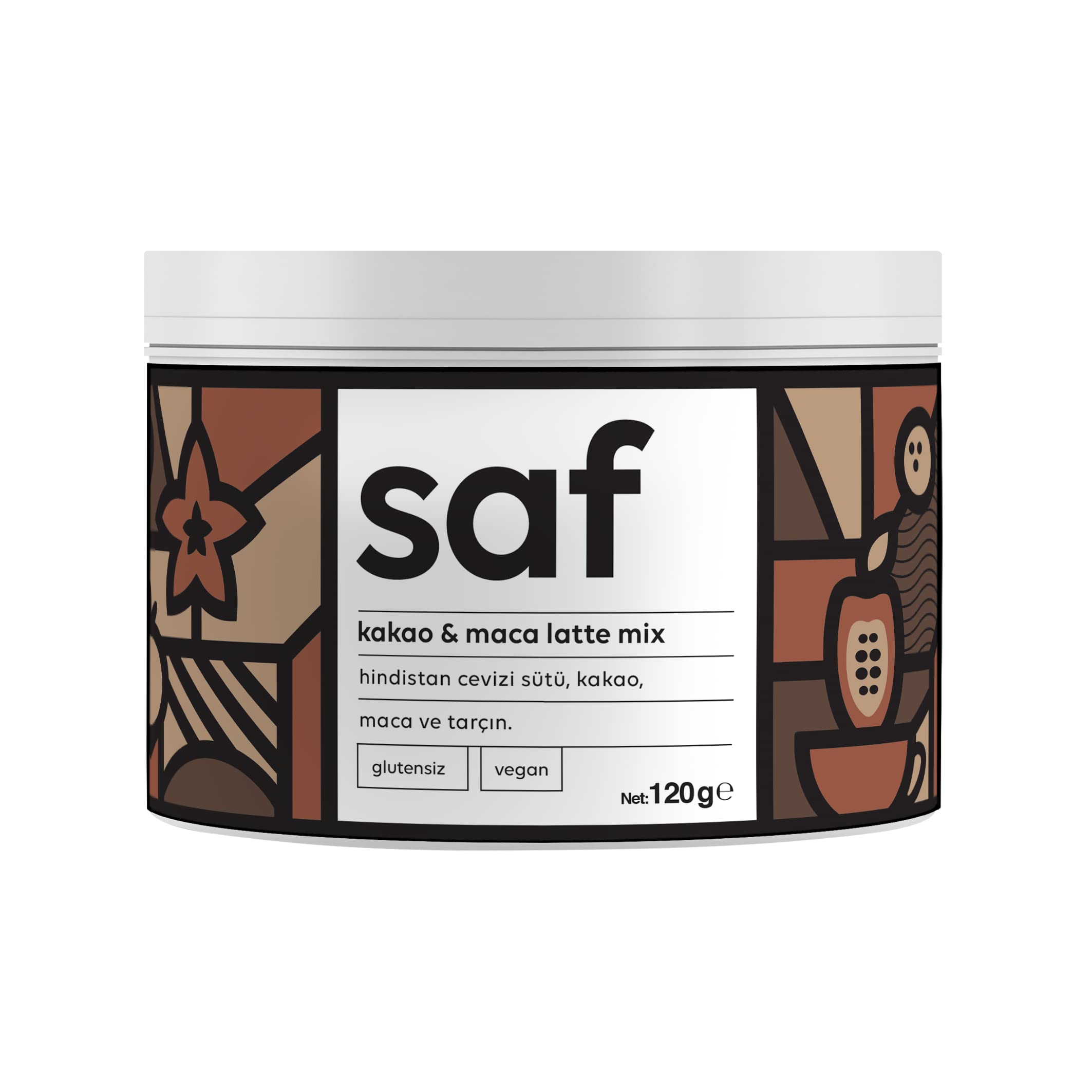 Saf Kakao & Maca Latte Mix 120 Gr