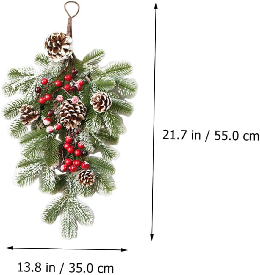 PRETYZOOM Christmas Wreath Pine Cone Branch Pendant Realistic Plastic Door Ornament for Festive Holiday Decor for Creating Joyful Atmosphere Present Choice for Friends