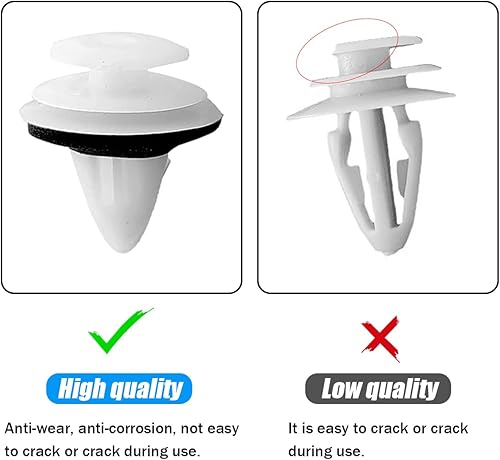 Miniatura 3 de BESULEN Juego de 50 clips de montaje para automóvil, universal para panel de puerta, parachoques y moldura de plástico, soporte de montaje delantero