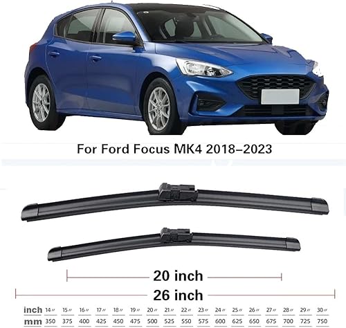 Miniatura 3 de Escobillas de limpiaparabrisas delantero compatibles con Ford Focus 4 2018-2023 MK4 parabrisas parabrisas ventana coche lluvia cepillos 26 pulgadas