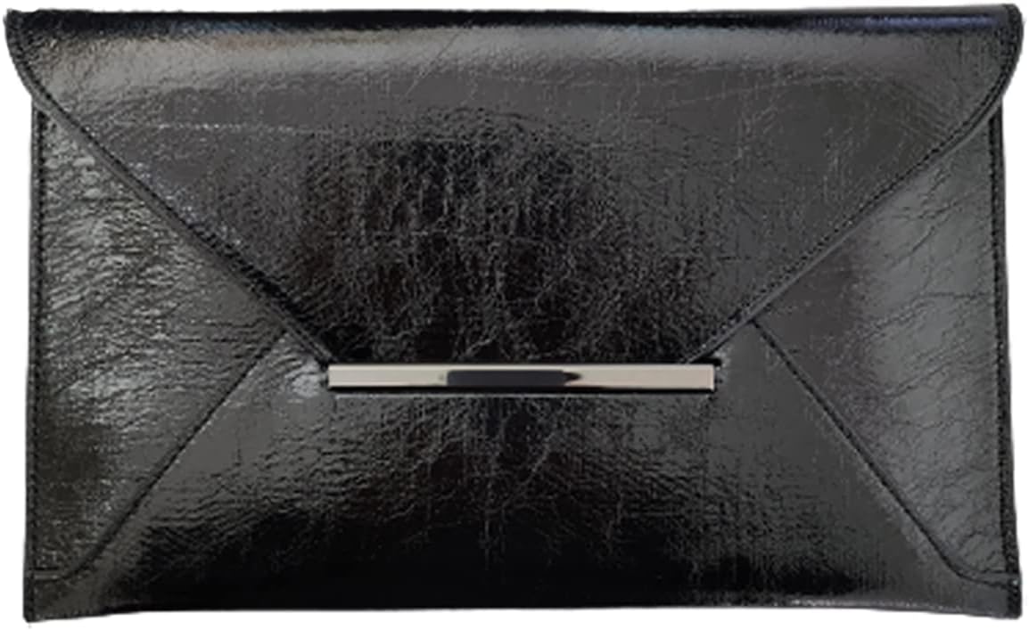 JNB Crushed Metallic Envelope Clutch