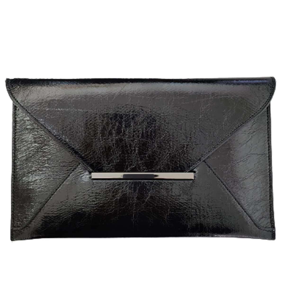 JNB Crushed Metallic Envelope Clutch