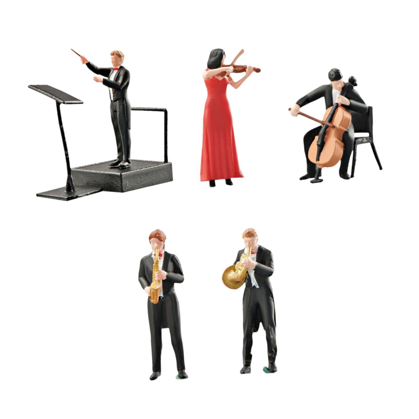 Collezione di modelli con 5 pezzi di figure di persone dipinte che offrono accattivanti dettagli panoramici. Modello fai da te, diorama, scenario