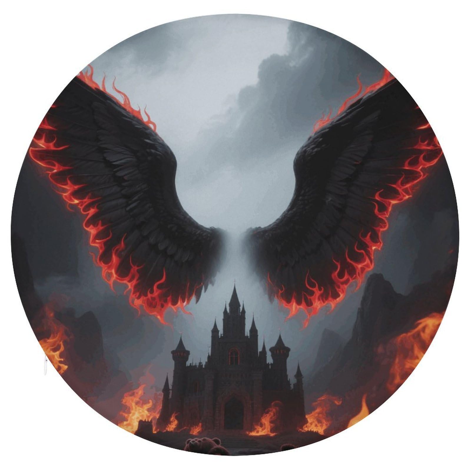 VstaDank Gothic Angel Wings Cushions Memory Non Slip Car Seat Cushions Dining Chairs Cushion Indoo Dining Room Round Chair Pads with Zipper and Removable Cover Cushion