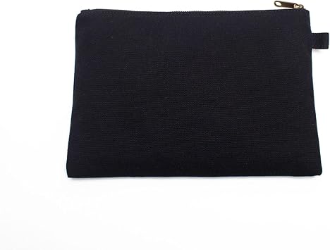 Zipper Pouch Storage Bag - Simple and Stylish Womens Cosmetic and Travel Bag - Cotton Canvas - Ideal for Stationery