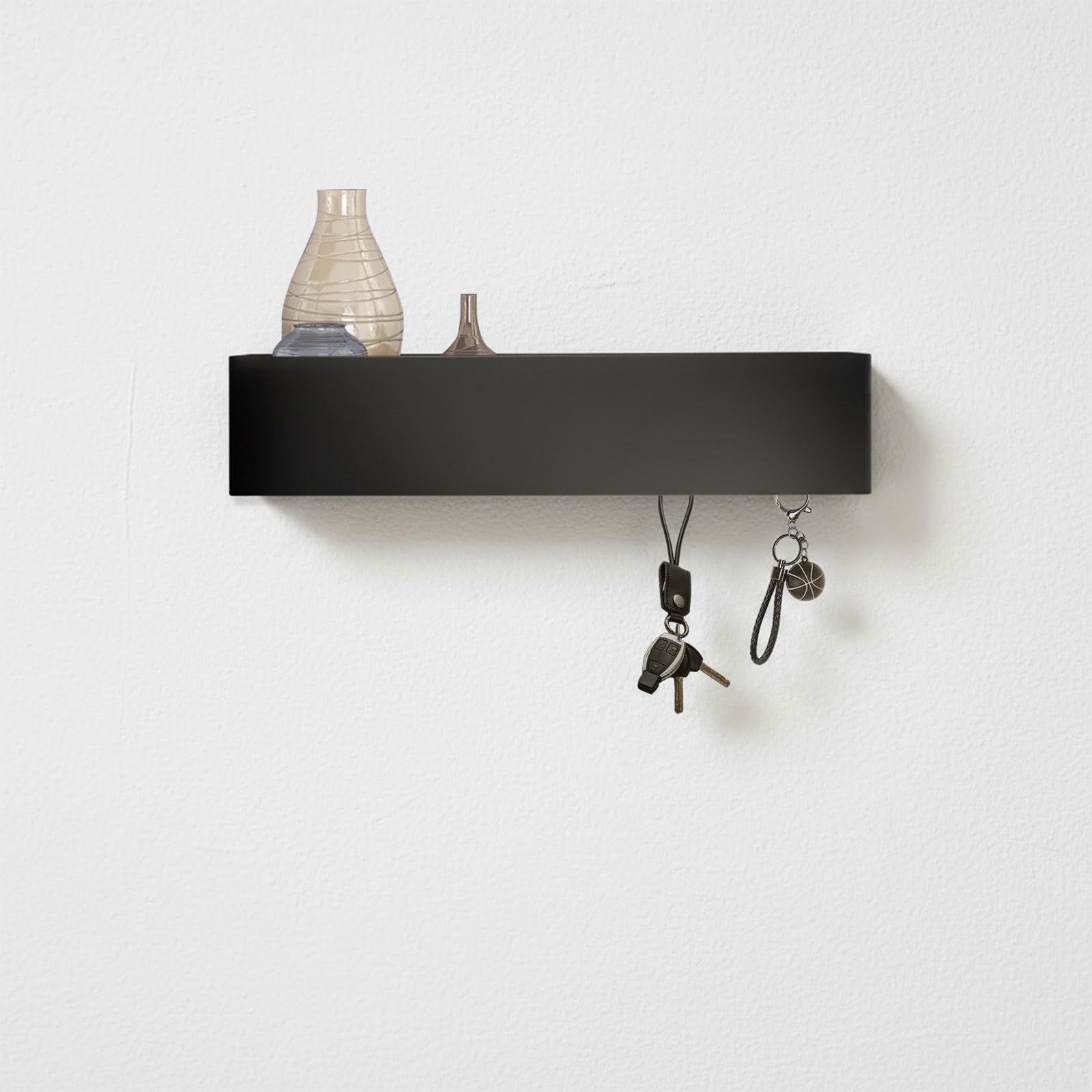Cuelga llaves de pared con estante superior para organizar carteras