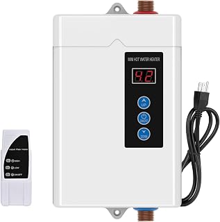 Antuony 3KW 110V Electric Tankless Water Heater - Instant On-Demand Hot Water, Energy Efficient, Smart Display, Compact & Quiet