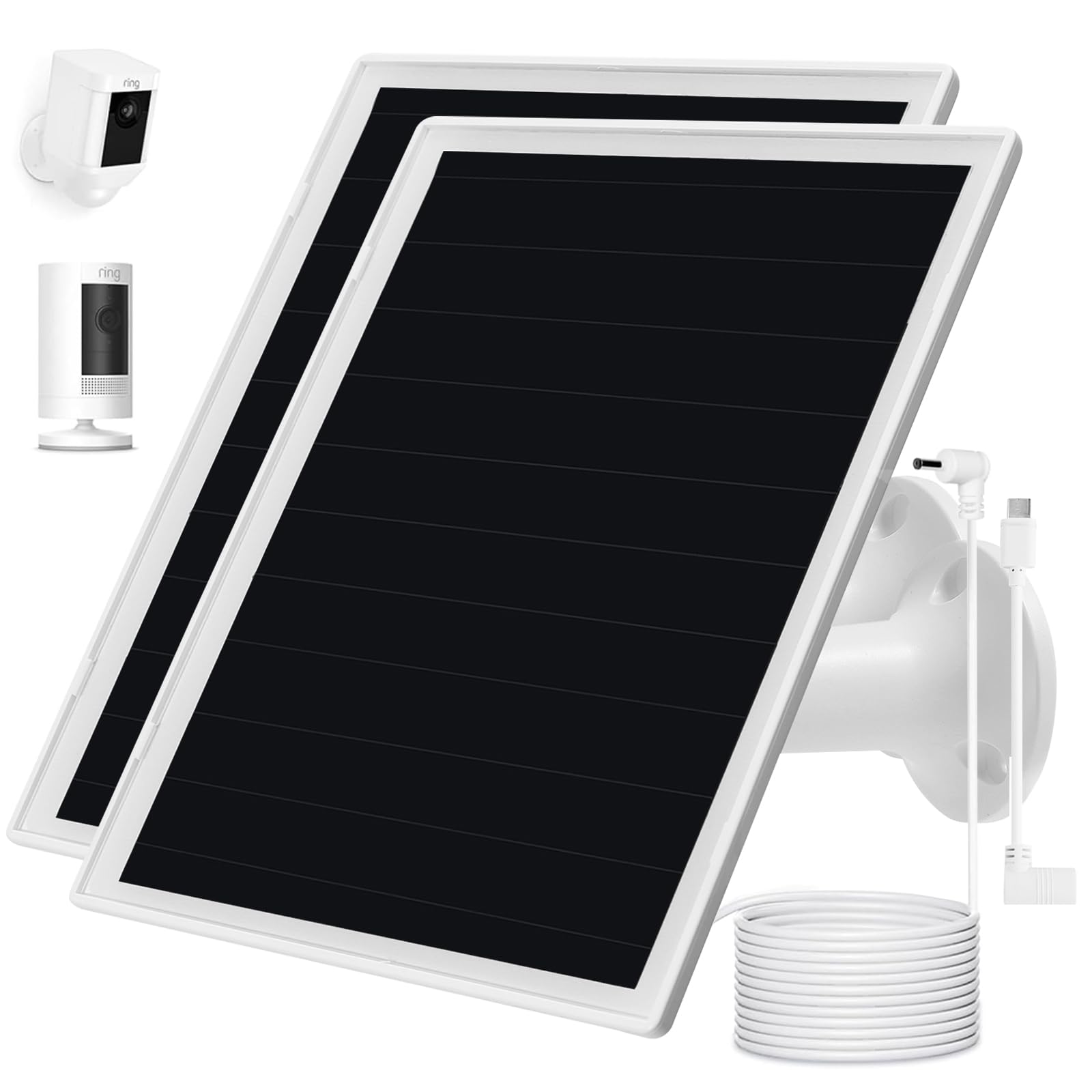Panneau solaire Ring pour sécuriser le jardin et la maison lot de 2 blanc