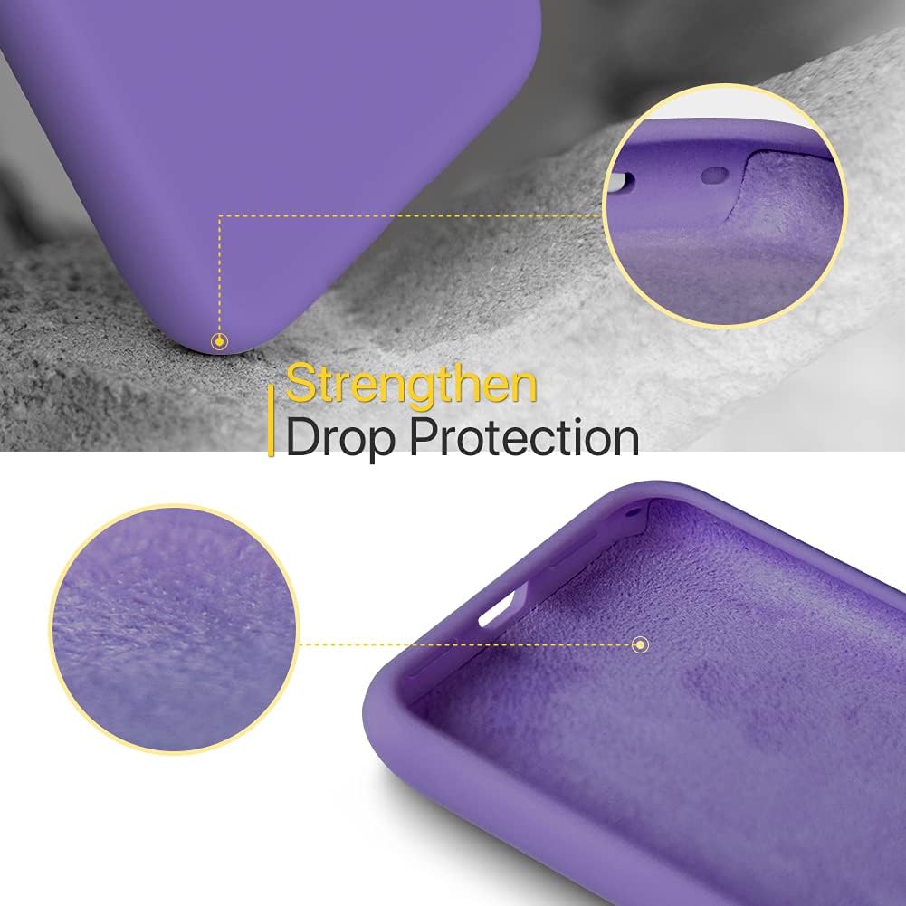 Miracase Liquid Silicone Case Compatible with iPhone 11 Pro 5.8 inch(2019), Gel Rubber Full Body Protection Shockproof Cover Case Drop Protection Case（Noble Purple）
