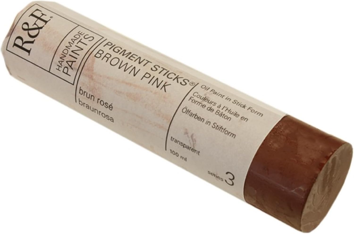 R&F Handmade Paints - Professional Oil Pigment Stick, Brown Pink, 100 ml