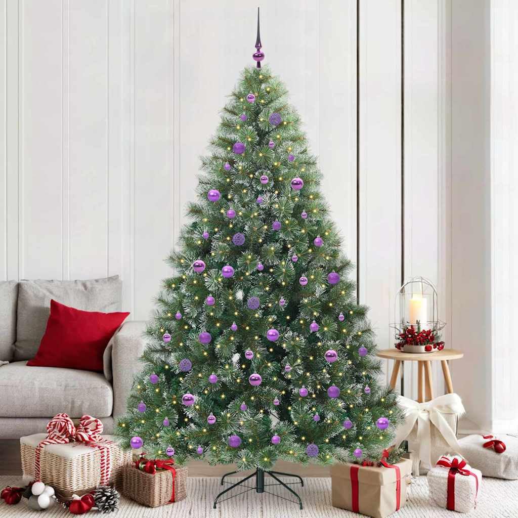 Sapin de Noël artificiel 210cm illuminé pour illuminer chaleureusement votre salon en fête