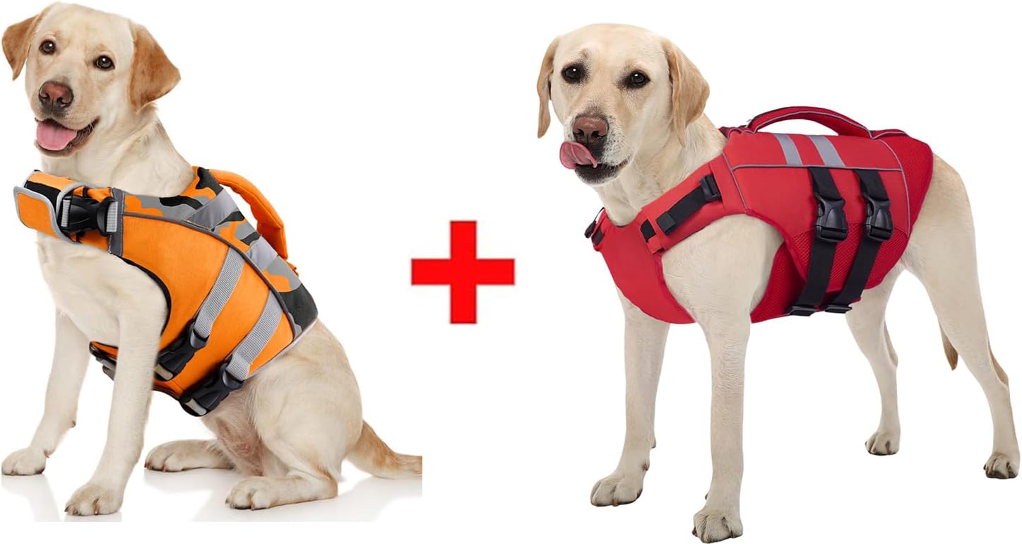 Kuoser 2 Pack XL Dog Life Vest