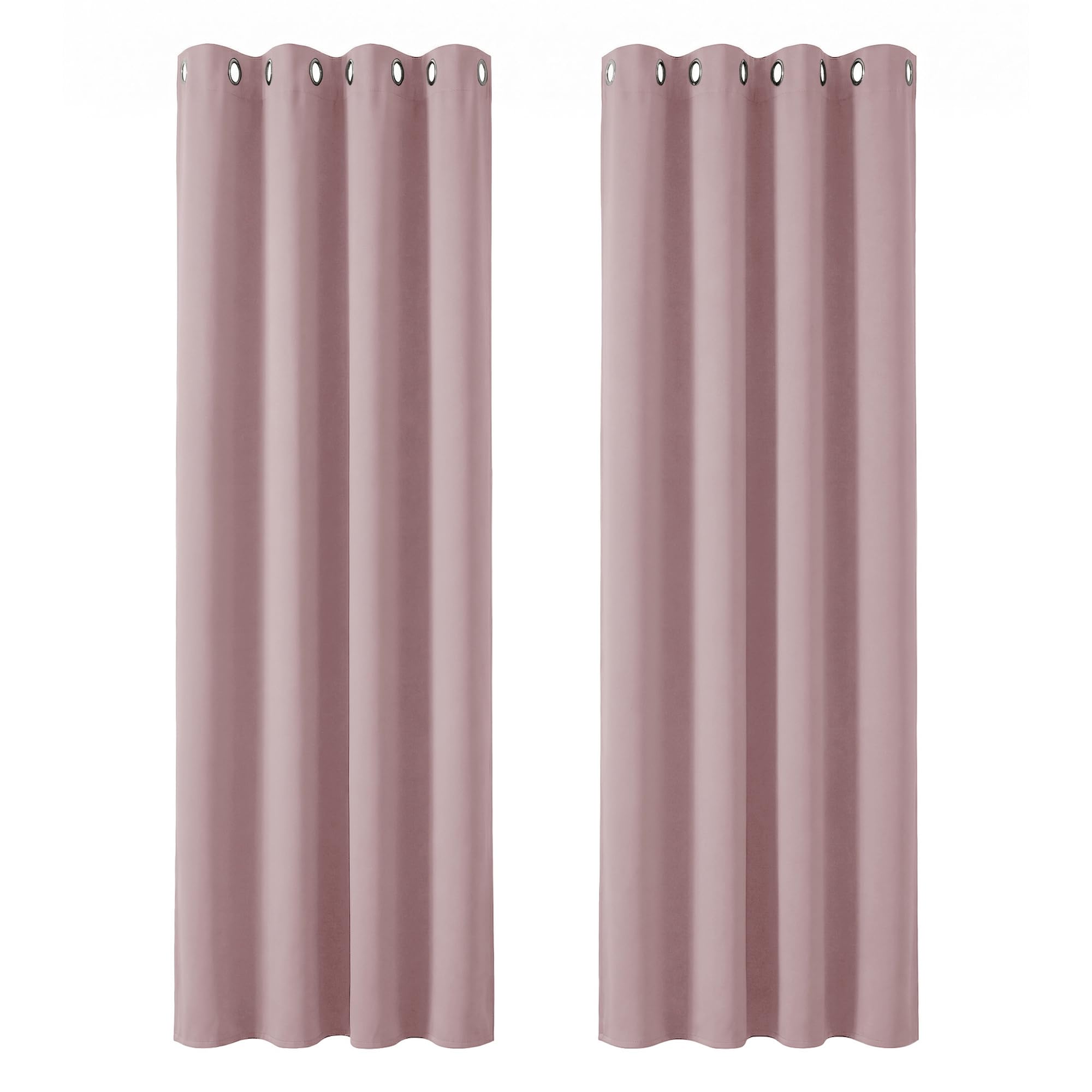 Deconovo Pink Lavender Window Treatment Blackout Curtains Eyelet Thermal Insulated Curtains For Bedroom 46 X 72 Inch 2 Panels