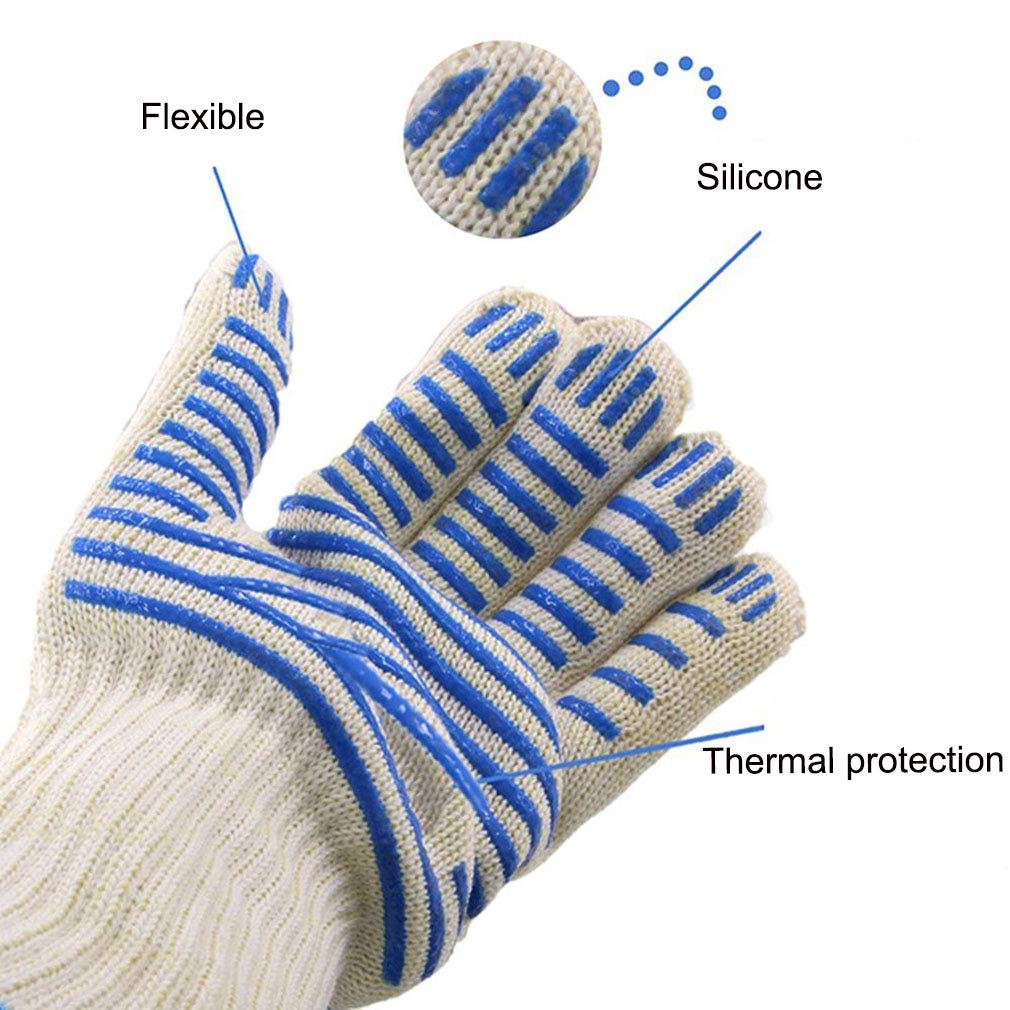 Grillhandschuhe Bis zu 500 ° C Ofenhandschuhe Grill Hitzebeständige Universal Größe Kochhandschuhe Backhandschuhe