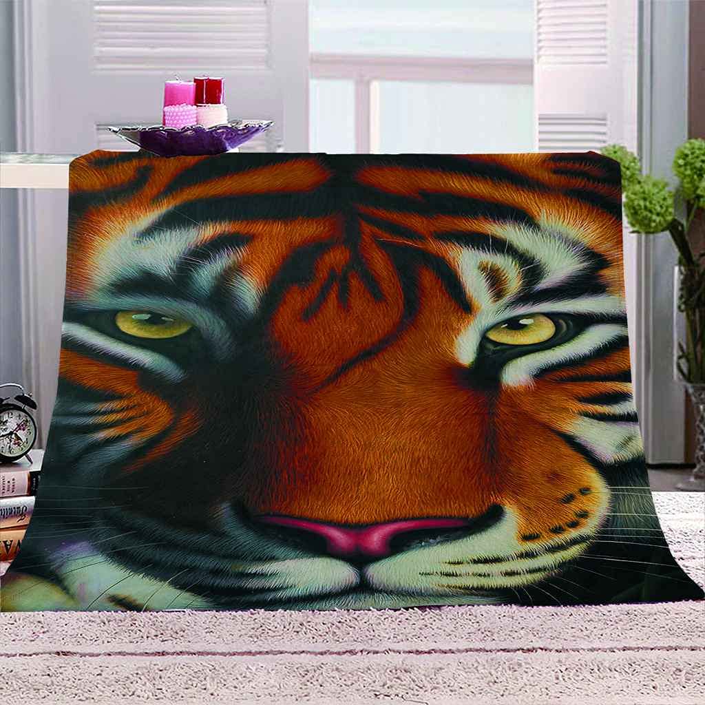 Couverture flanelle tigre pour réchauffer vos soirées cocooning