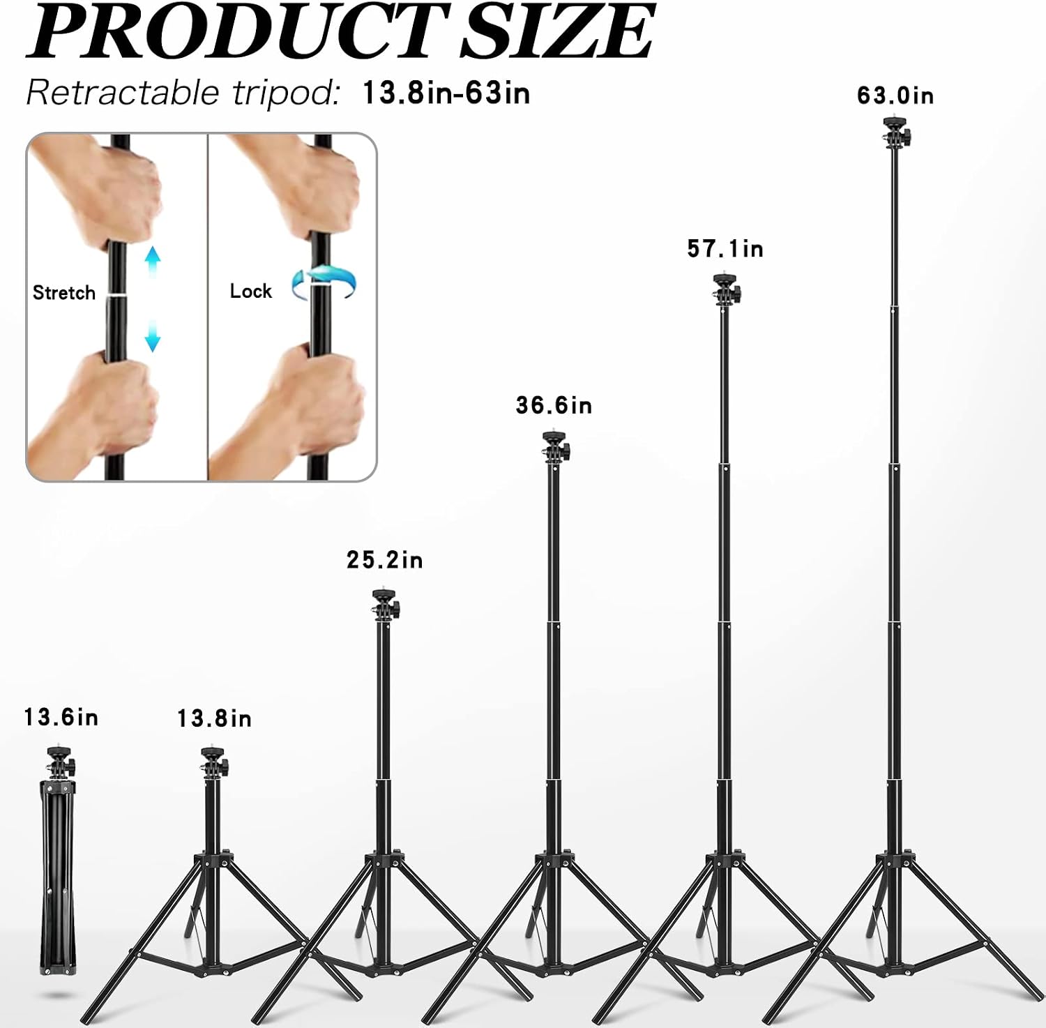 Phone Holder, 10.2" Selfie Ring Light with 65" Adjustable Tripod Stand, Dimmable LED Ring Light Kit for Tiktok/YouTube/Makeup/Photography,Selfie Stick and Ring Light 2 in 1