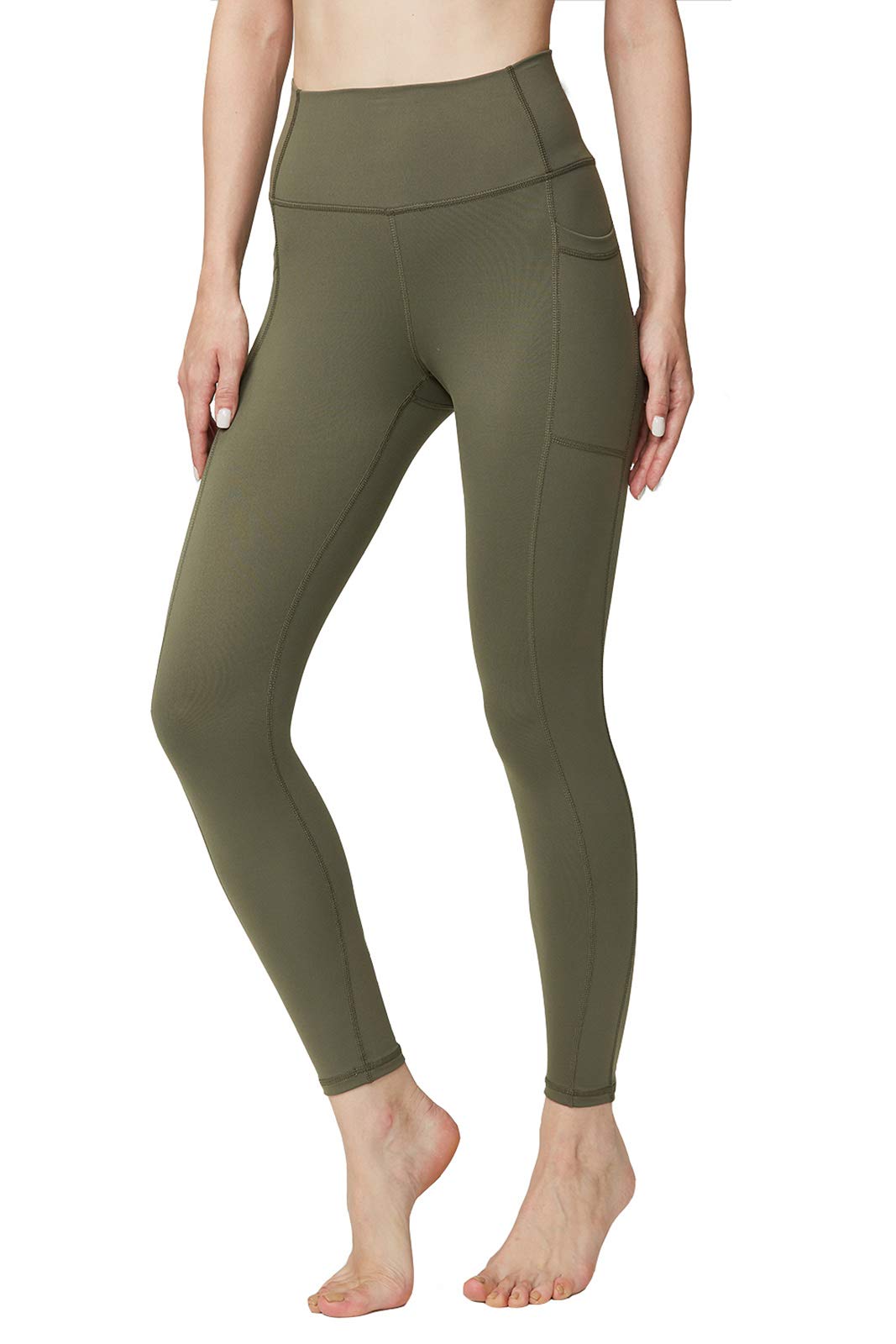 ONGASOFT Women High Waist Yoga Workout Leggings Tummy Control Brushed Soft Tight Pants with Side Pockets
