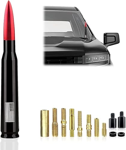 Pack-1 - Antena tipo bala para automóvil, camión, antena corta de vehículo de 5.4 x 0.78 pulgadas, repuesto universal de antena para Ford, Dodge,