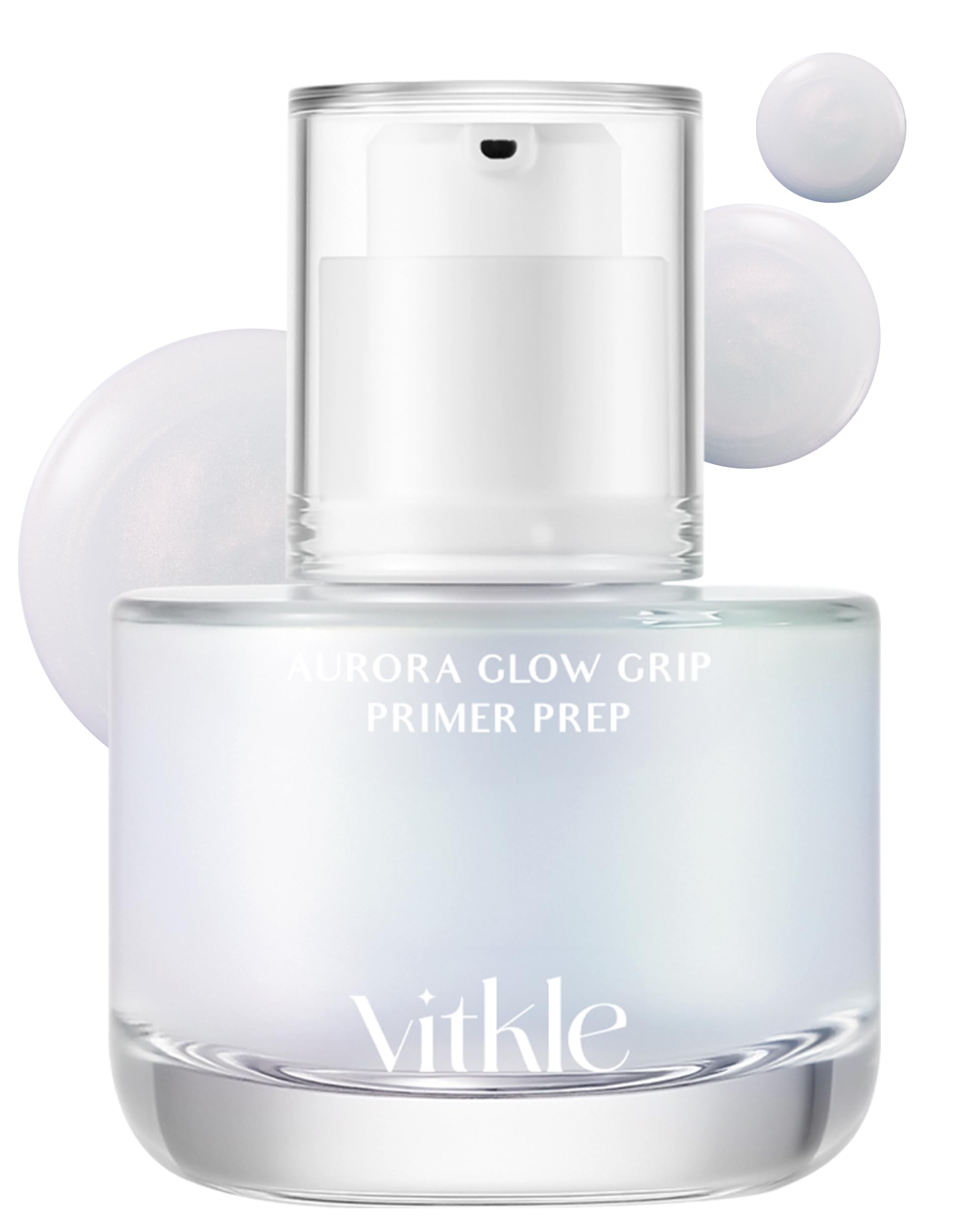 Aurora Glow Grip Primer Prep - Korean Illuminating Makeup Base for Radiant Skin - 8-Layer Hyaluronic Acid and Ceramides - Pore Minimizing, Sebum Control, Long Lasting Makeup, 1.01 fl.oz.