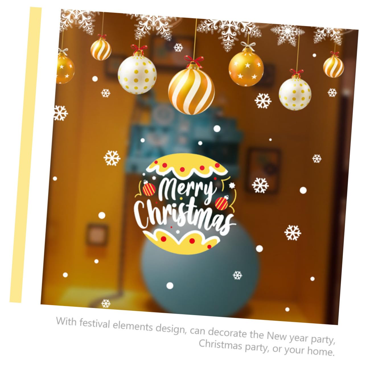 PRETYZOOM 5 Fogli Adesivi statici natalizi la finestra invernale aggrappa decalcomanie della palla di natale adesivi da parete natalizi decorazioni natalizie vetrine arredamento pvc