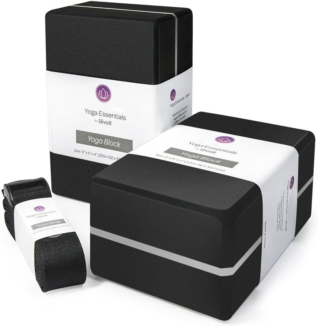 Levoit Premium Yoga Blocks 2 Pack & Strap, High Density