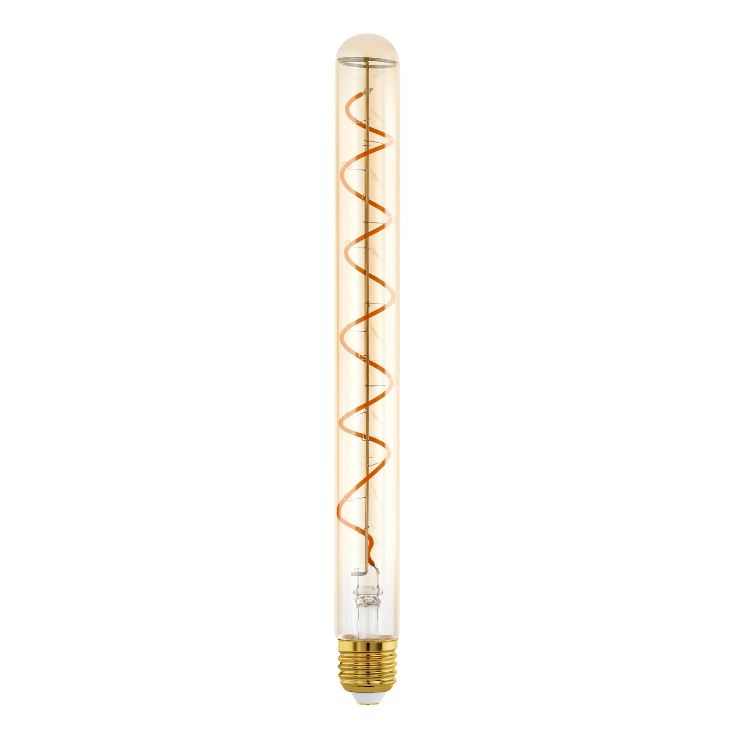 EGLO Żarówka LED E27 z możliwością ściemniania, spiralna, w kształcie pręta, dekoracyjna, stylu vintage, 4 (odpowiada 18 W), 180 lumenów, ciepła biel, 1600 K, Edisona Retro T30, Ø 3 cm