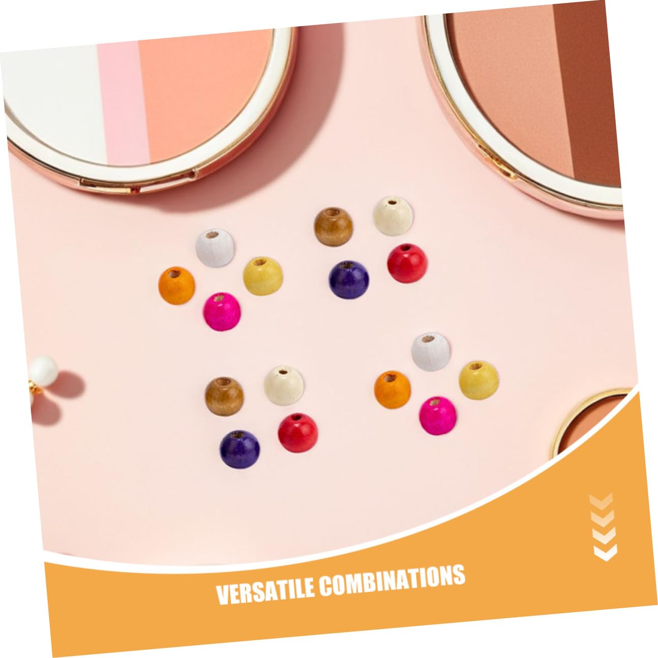 SHINEOFI Perline di Legno Rotonde Colorate per Lavori Artigianali Perline Distanziatrici per Bracciali e Collane Accessori per Gioielli Fai da Te
