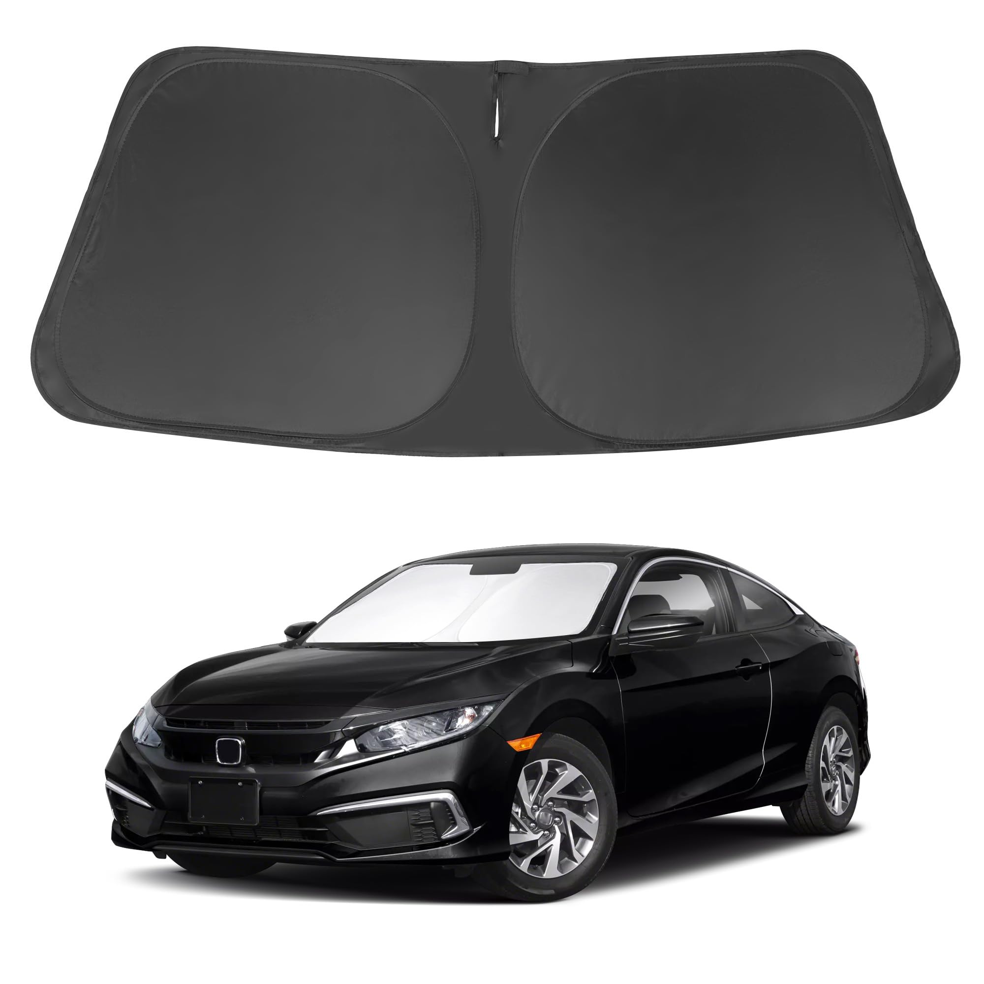 Windshield Sun Shade Custom Fit for 2016-2021 Honda Civic Accessories Sunshade Protect Car from Sun Rays & Heat Damage Keep Cool