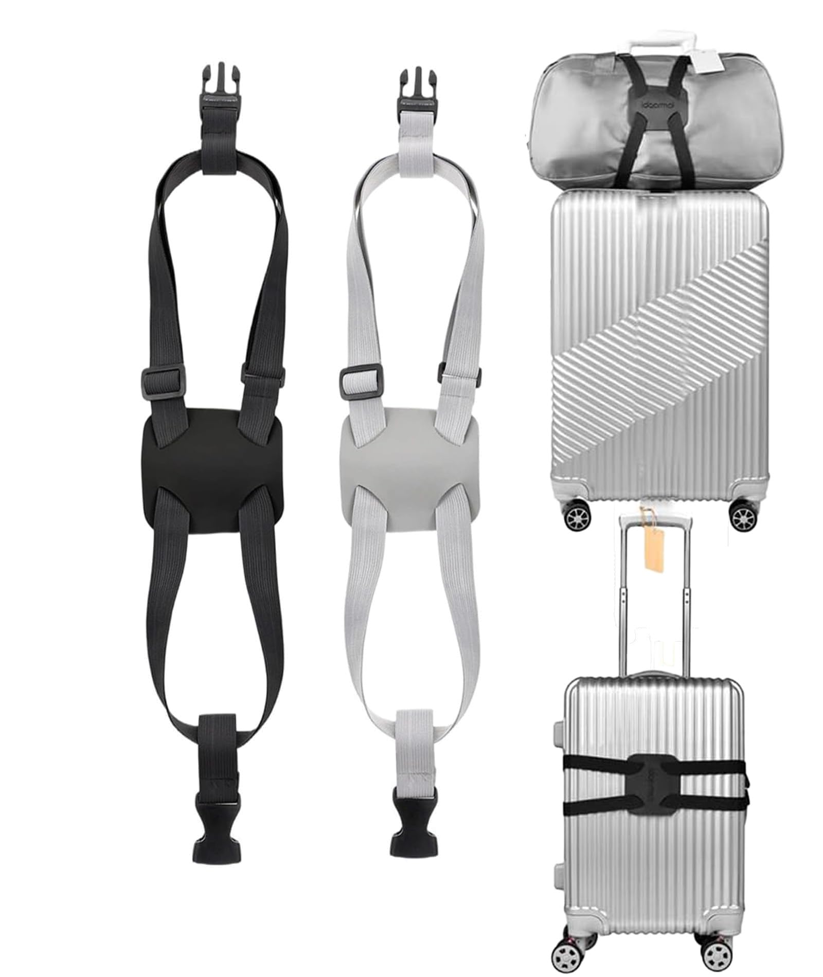urvara 2 PCS Luggage Band, Elastic Travel Belts for Suitcases, Luggage Connector Ties for Securing Bags and Backpacks, Adjustable Packing Belt Set of 2, Hands Free Mobility During Transit,Luggage Straps-picture-48