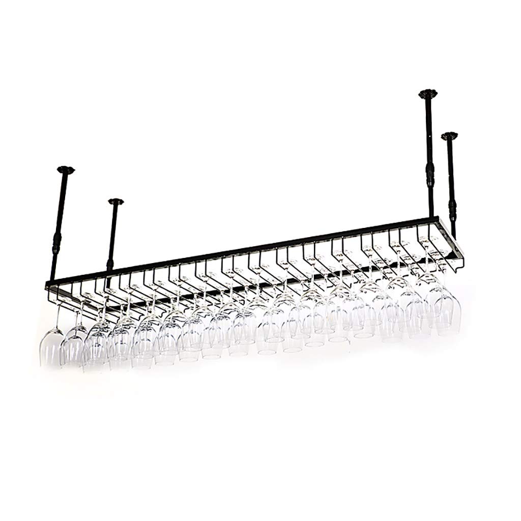 JHGJBJ Soportes para Copas Sostenedor del Vidrio de Vino del cubilete Colgando Estante Bar Escritorio Club (Color : Negro, Tamaño : 120 * 40cm)