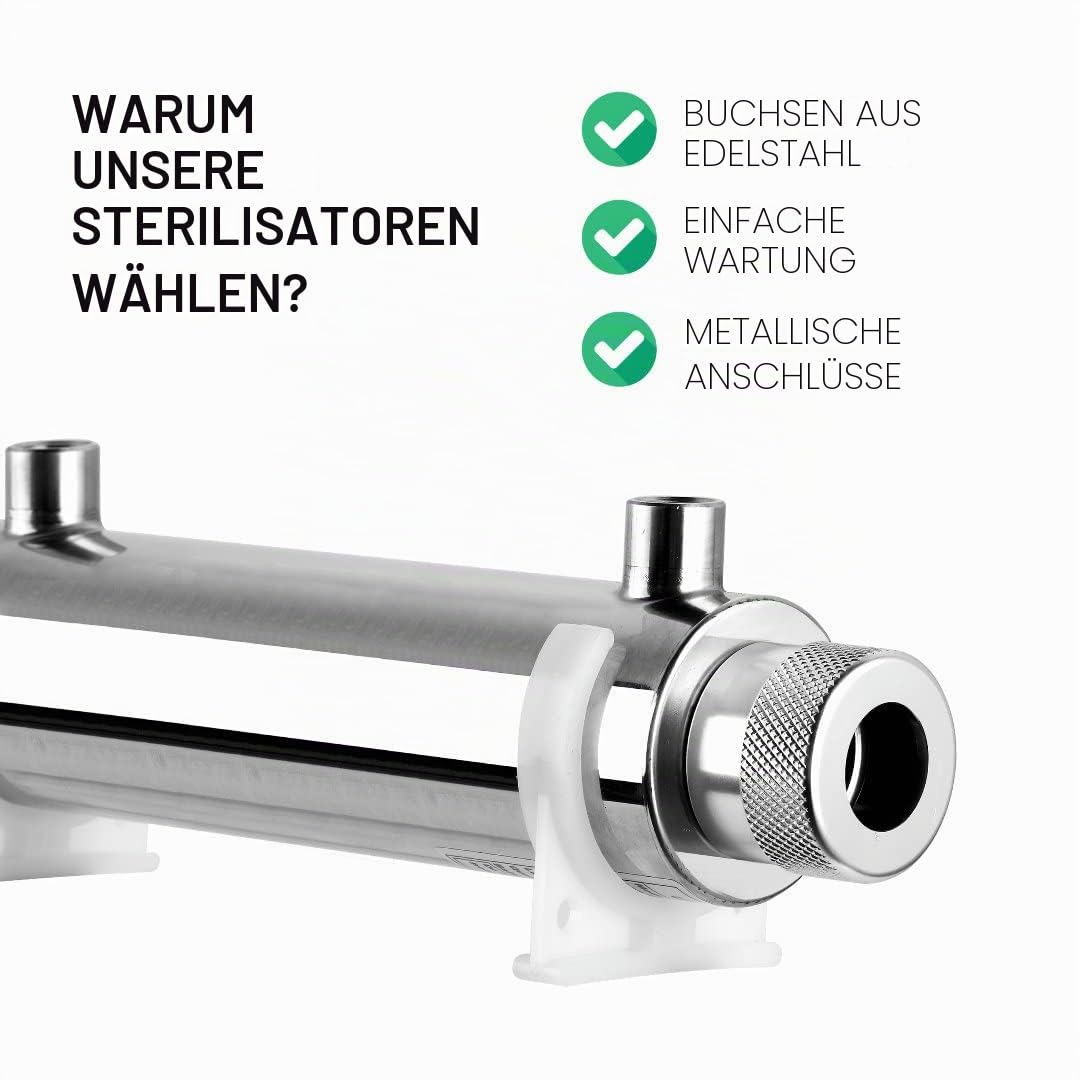 UV-Sterilisator-Lampe, 16 Watt, 6 l/min, für Filteranlagen und Umkehrosmose