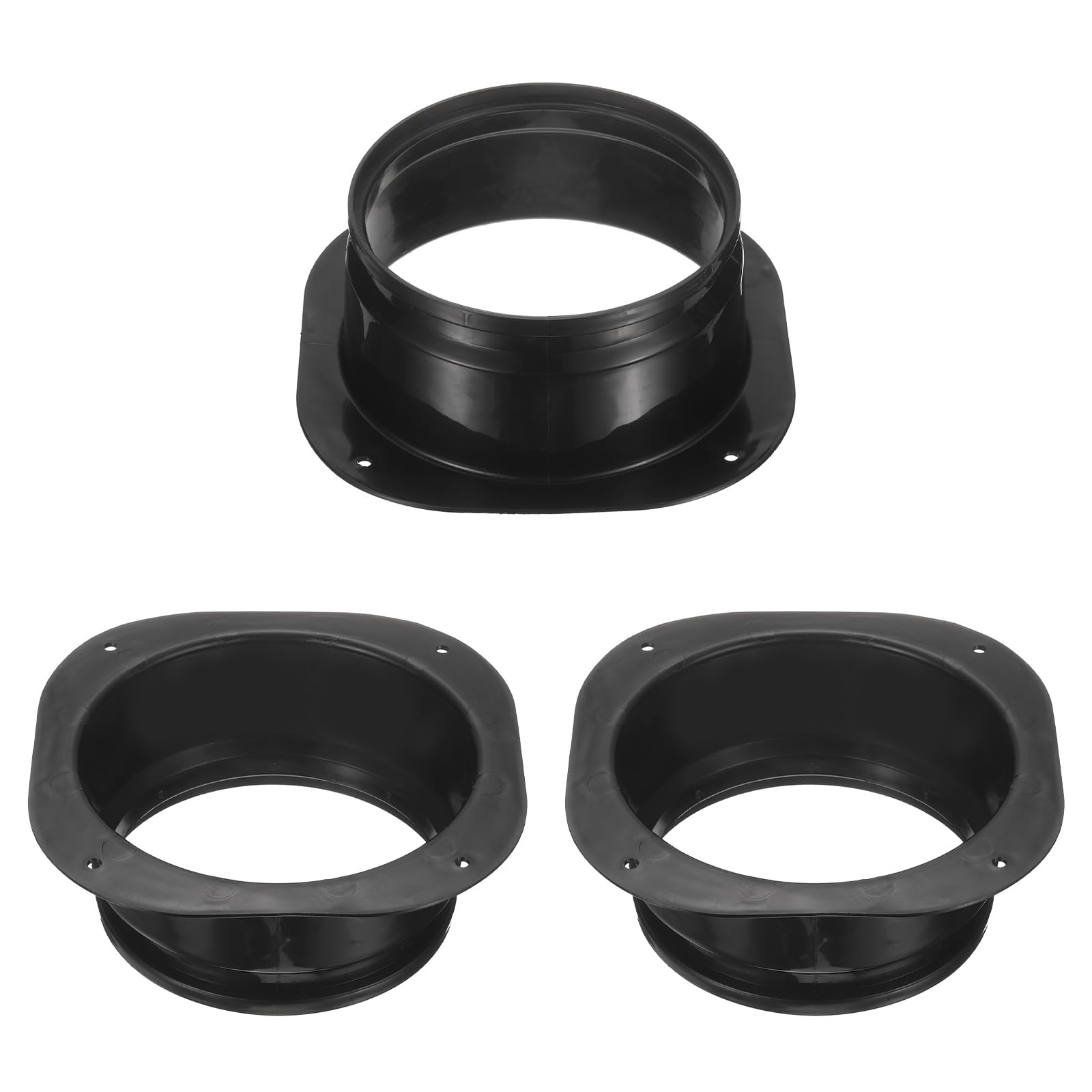 PATIKIL 6 Inch Duct Connector Flange, 3Pack Plastic Straight Pipe Flange Dryer Vent Connector for Air Heating Cooling Ventilation HVAC System, Black