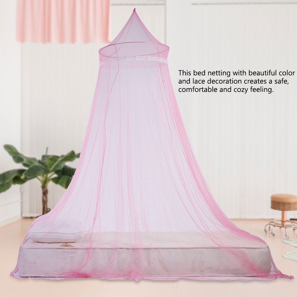 Keenso Lace Princess Bed Canopy from Ventilated Lightweight Fabric Easily Attached to Ceiling Beautiful Decoration for Girl's Bedroom ()-Girls Drape