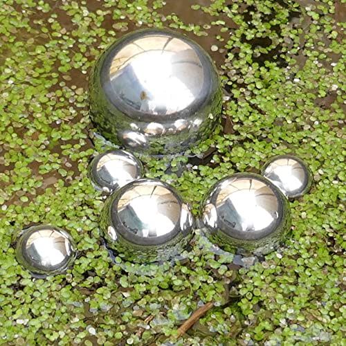 Storm's Gartenzaubereien Dekokugel Schwimmkugeln Silber - Teichkugeln für Teich Miniteich 6er Set aus Edelstahl für die Gartendeko