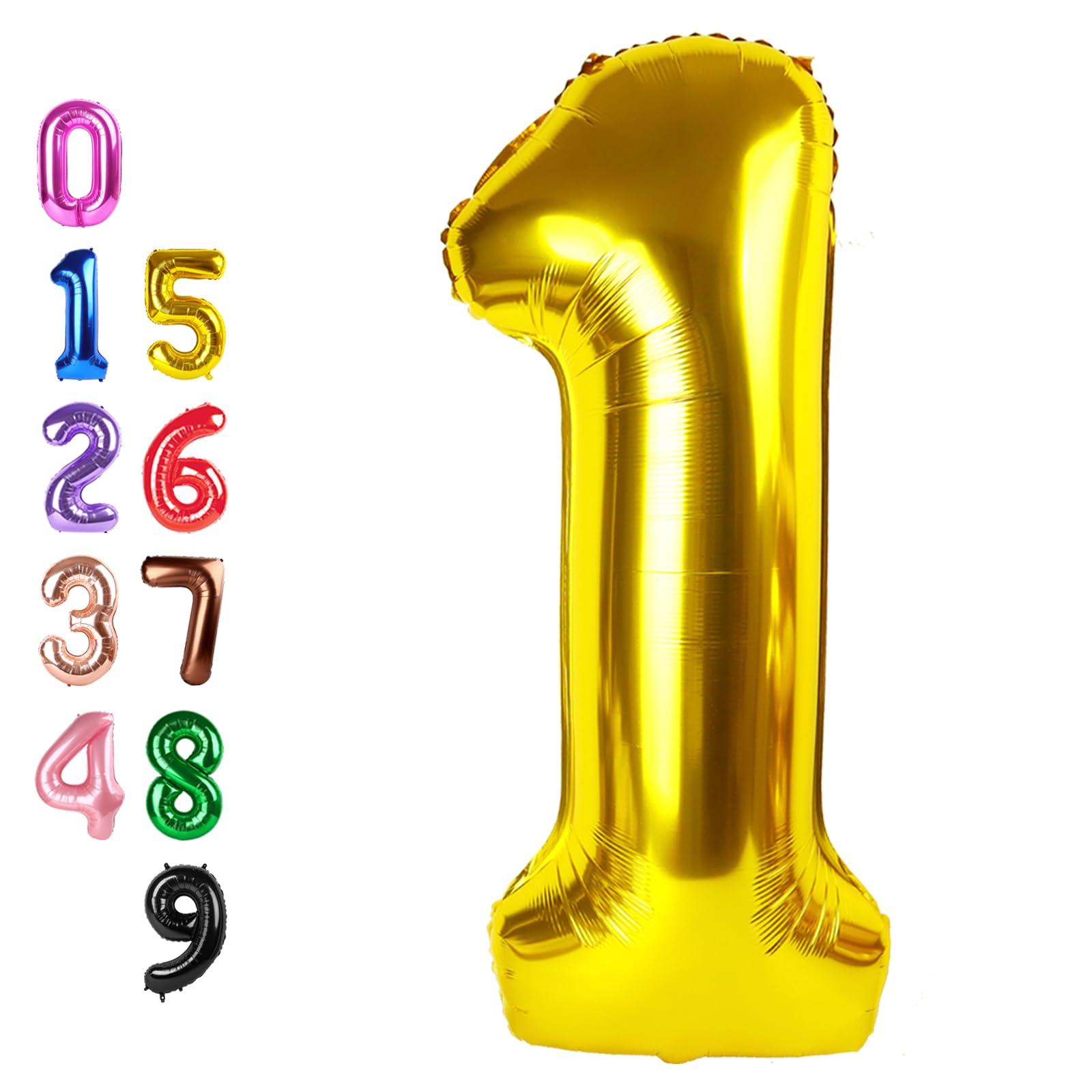 Number Balloons Gold 1 Balloon 40 inch for 1st Birthday Party Decorations