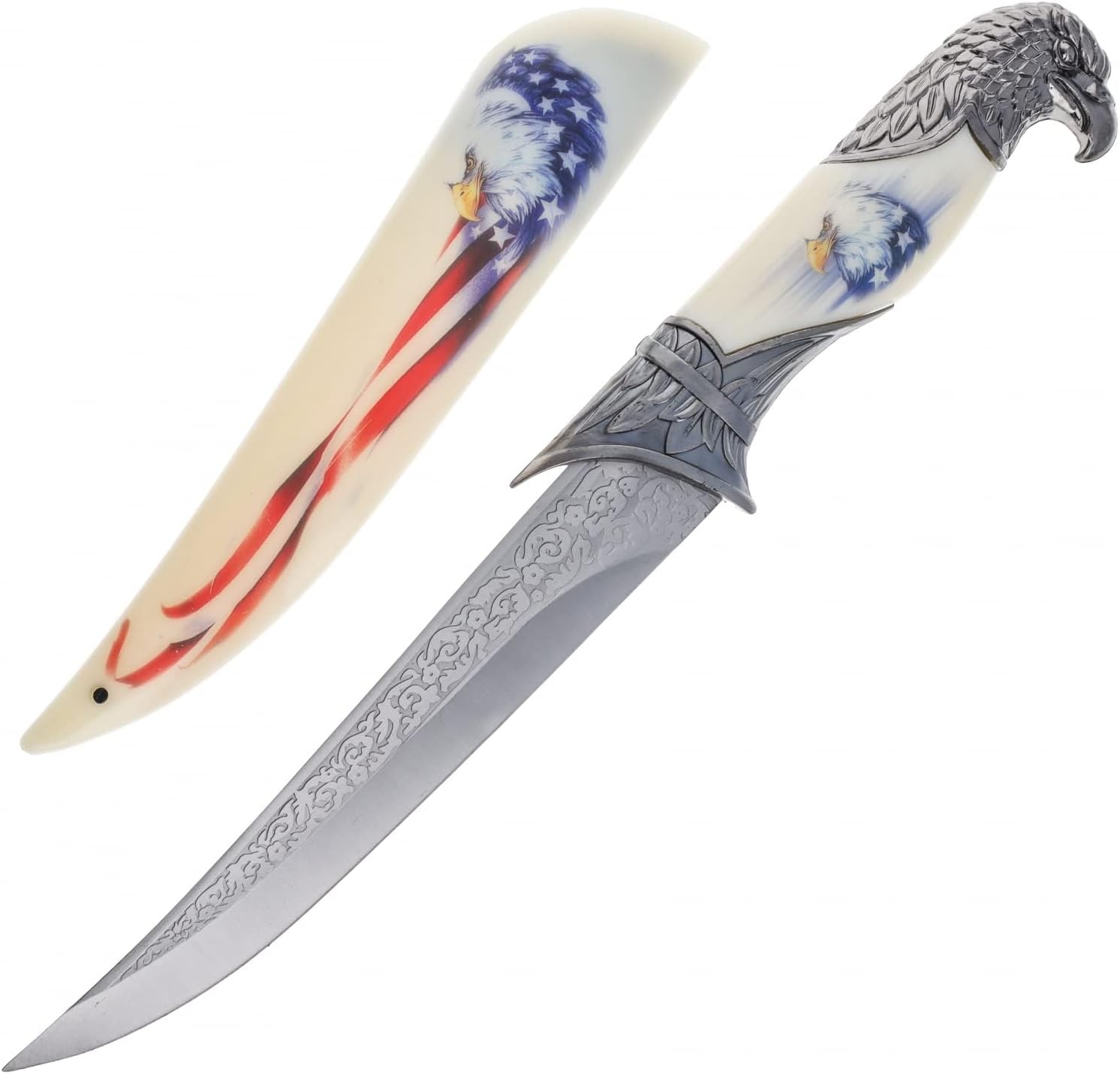 ASR Outdoor 13 Inch Collectors Hunting Knife Decorative Scabbard and Handle with Animal Head (Many Styles)