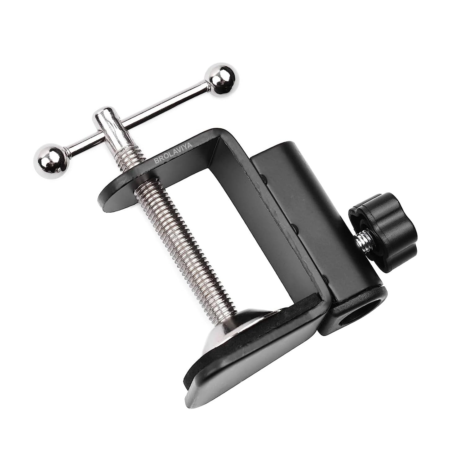 BROLAVIYA Desk Base Clamp Mount for Microphone Boom Scissor Arm, Table C Clip for Articulating arm Stand, or Mic Stand Fits Up to 1.77 inch 4.5cm Thickness.-image-2