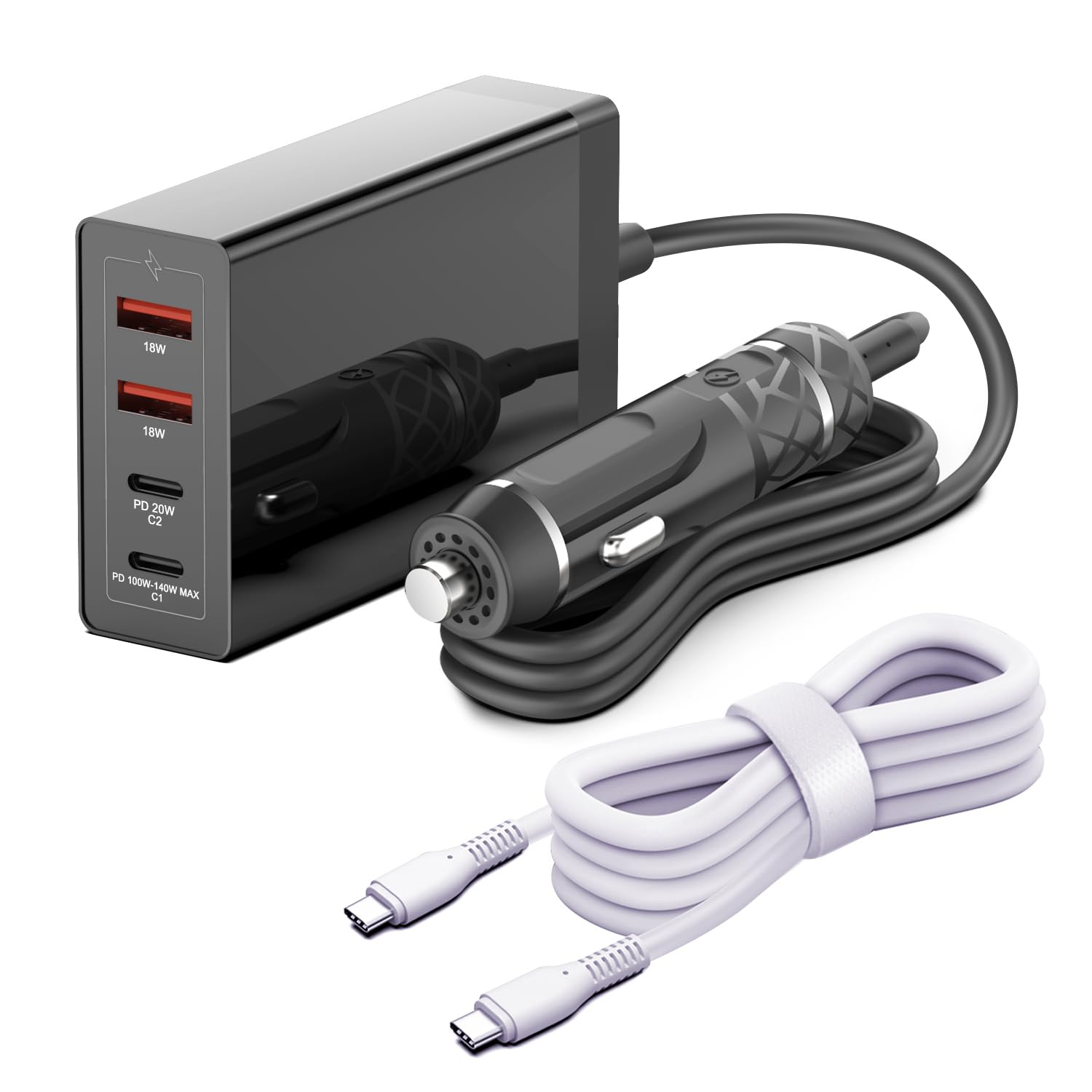 TAIFU 140W USB C Caricabatterie da Auto, 28V 5A Ricarica Rapida PD 3.1, Alimentatore Caricatore USB per Accendisigari con Porte Multiple per MacBook/iPad/iPhone 17 Pro Max 40W/ Samsung S25/ Laptop
