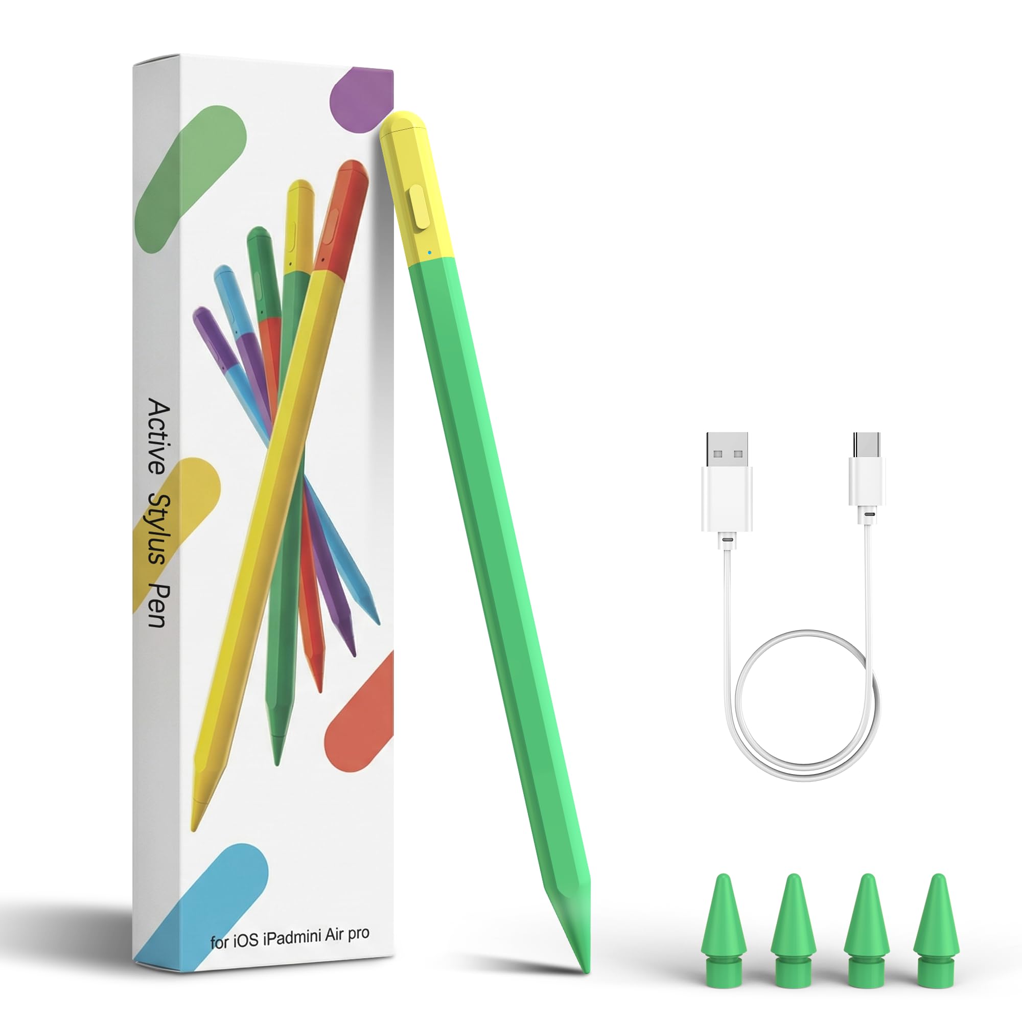 Eingabestift für iPad (2018–2026), Apple Pencil mit Handflächenabweisung, schnelles Laden, Neigungsempfindlichkeit, für iPad 11/10/9/8/7/6. Generation, Pro 13 Zoll, 12,9 Zoll, M4, Air 7/6/5/4/3/M3/M2