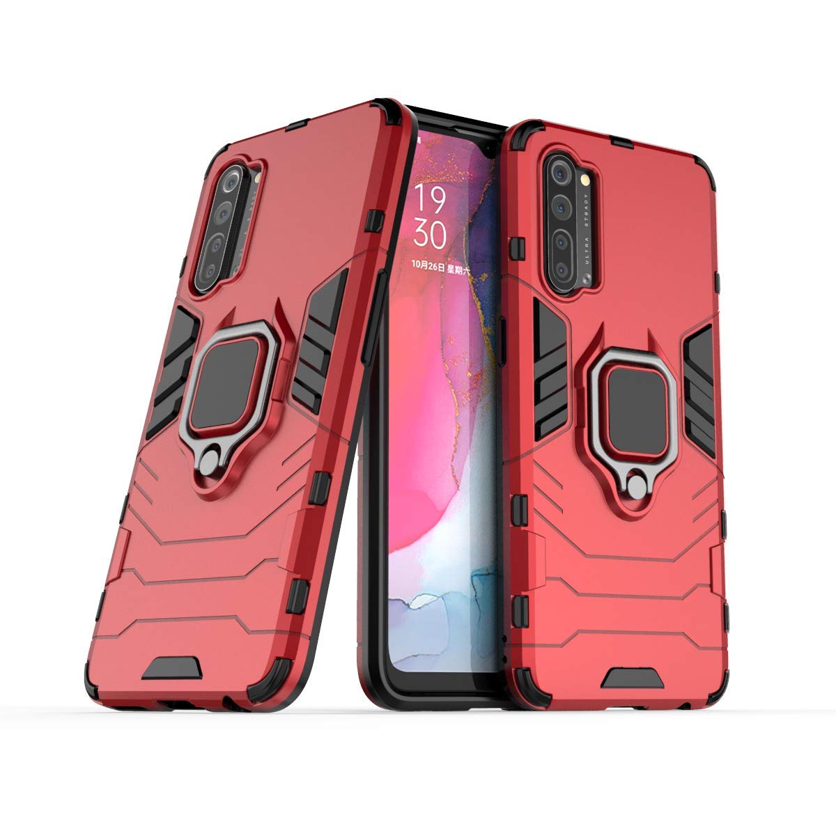 MRSTER Funda OPPO Reno4 Pro 5G, Armor Funda con 360 Anillo Soporte, Anti-Arañazos con Absorción de Choque Resistente Carcasa Protectora para OPPO Reno4 Pro 5G. HB Black — view 26