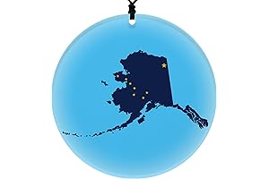 Frosted Edge Alaska Christmas Ornament: Festive State Spirit for Your Holiday Decor