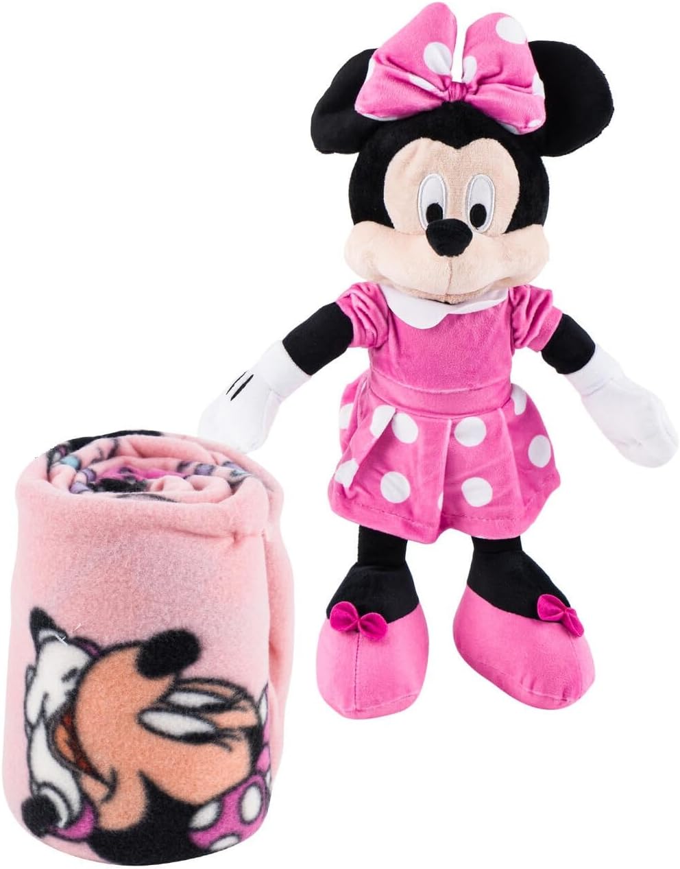 Northwest Minnie Mouse Travel Set - 2 Piece Kids Travel Set Includes Blanket 40" X 50" & Plush