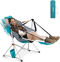 Vista 1 de KingCamp Hammock Chair with Footrest – Heavy Duty Swinging Rocking Camping Chairs for Adults up to 400lbs, Folding Portable Oversized Rocker with