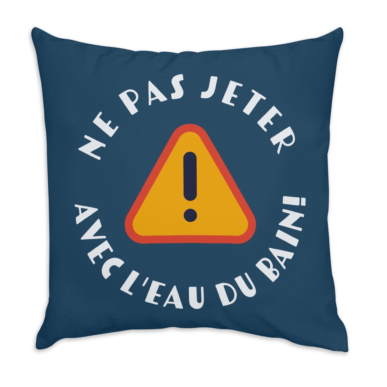 Coussin en velours bleu idéal pour un salon moderne et humoristique