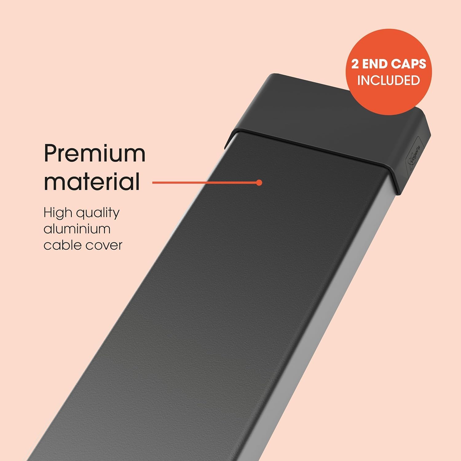 Vogel's TVA 7000 Canalina per cavi bianca, fino a 6 cavi, distanza minima dalla parete solo 1,4 cm, lunghezza di 100 cm, alluminio, adatto per tipi di cavi come HDMI, USB, AUX o cavo di alimentazione