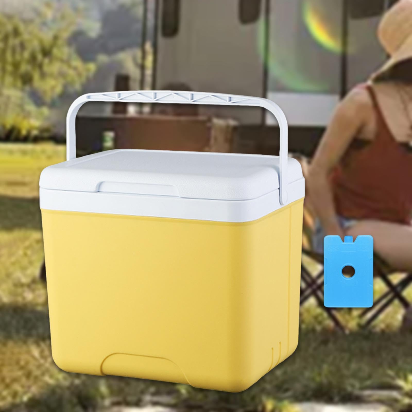 Nevera Portátil Aislada, Cubo de Hielo, Cubo para Bebidas, Asa, Organizador Portátil, Estuche de Almacenamiento para Camping para Alimentos, Playa, Ba