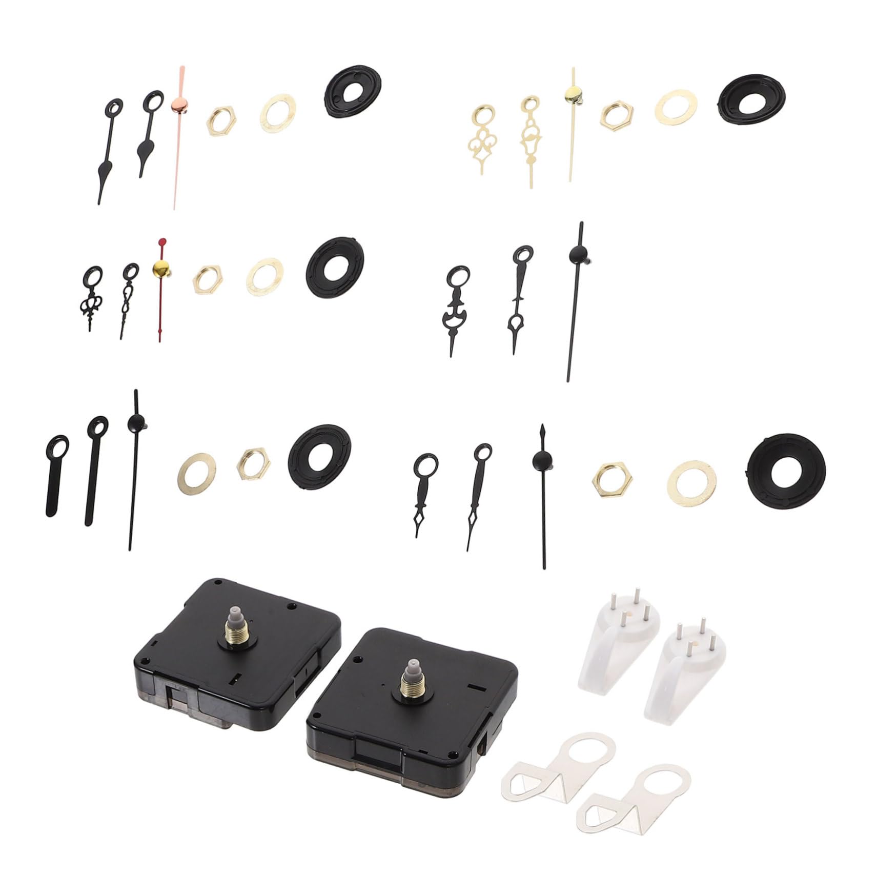 DOITOOL 5 Sätze DIY leises Wanduhrwerk Tag elektronische Uhr Teile des Uhrwerks Wanduhren für die Küche DIY Wanduhr Bausatz Uhrwerk Reparaturteile für Uhrwerke Uhrzeiger Plastik
